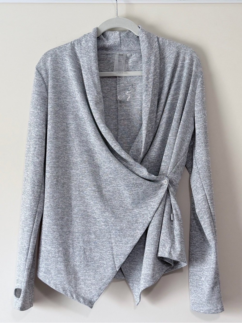 Cory Vines Heather Gray Knit Wrapped Button Cardigan